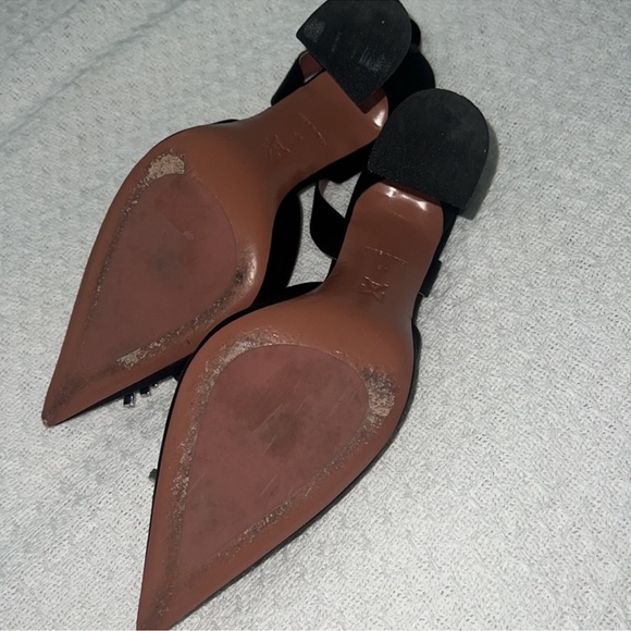 AMINA MUADDI begum satin crystal sling black pumps size 41 - Picture 4 of 15